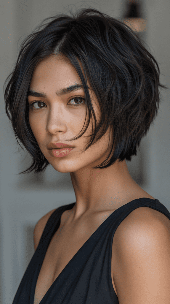 Blunt Cut Layered French Bob