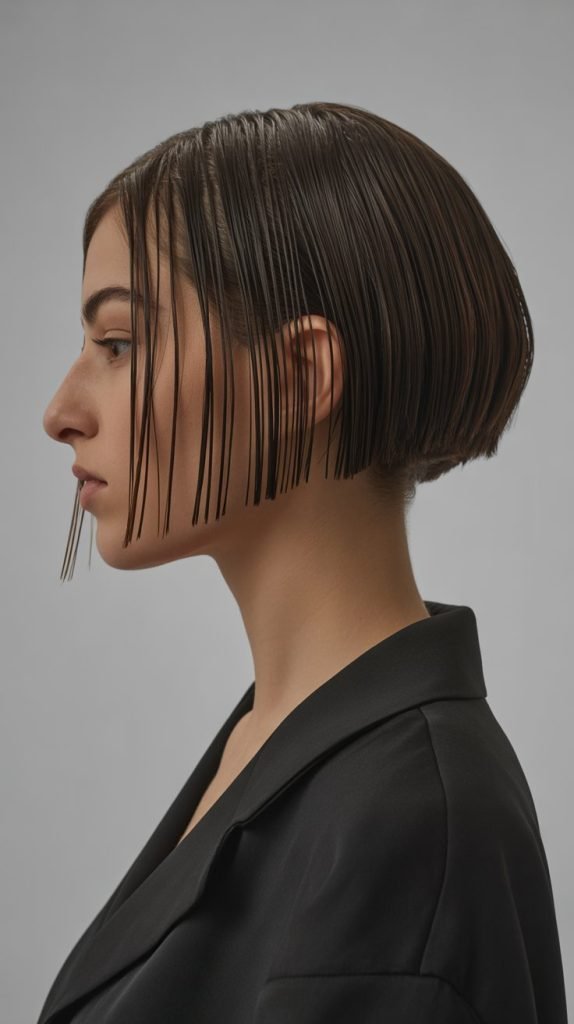 Structured Undercut Bob with Architectural Lines