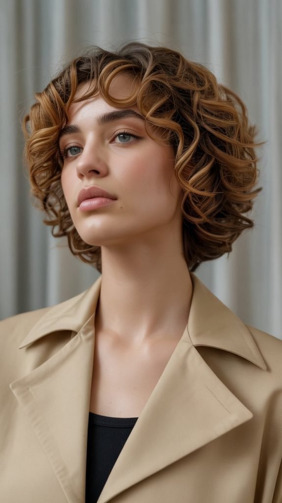  Structured Curly Bob