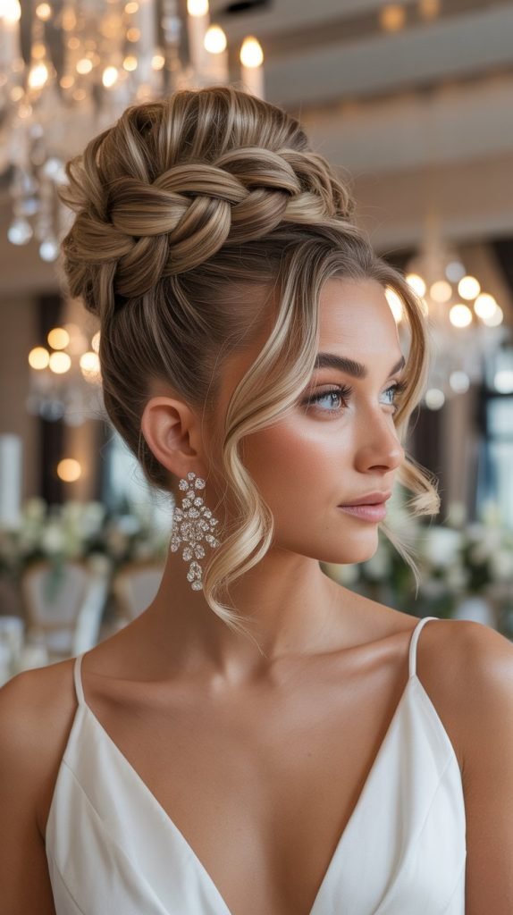 Pancaked Dutch Braid High Bun