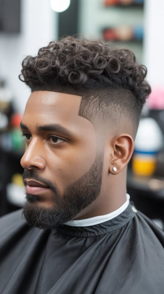  Curly Taper Fade