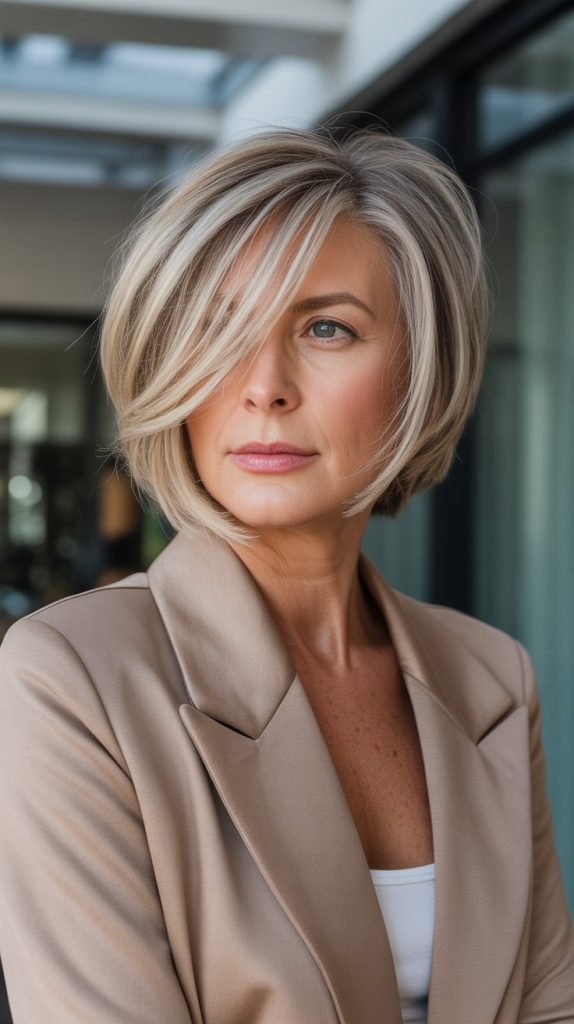 Asymmetrical Feathered Bob