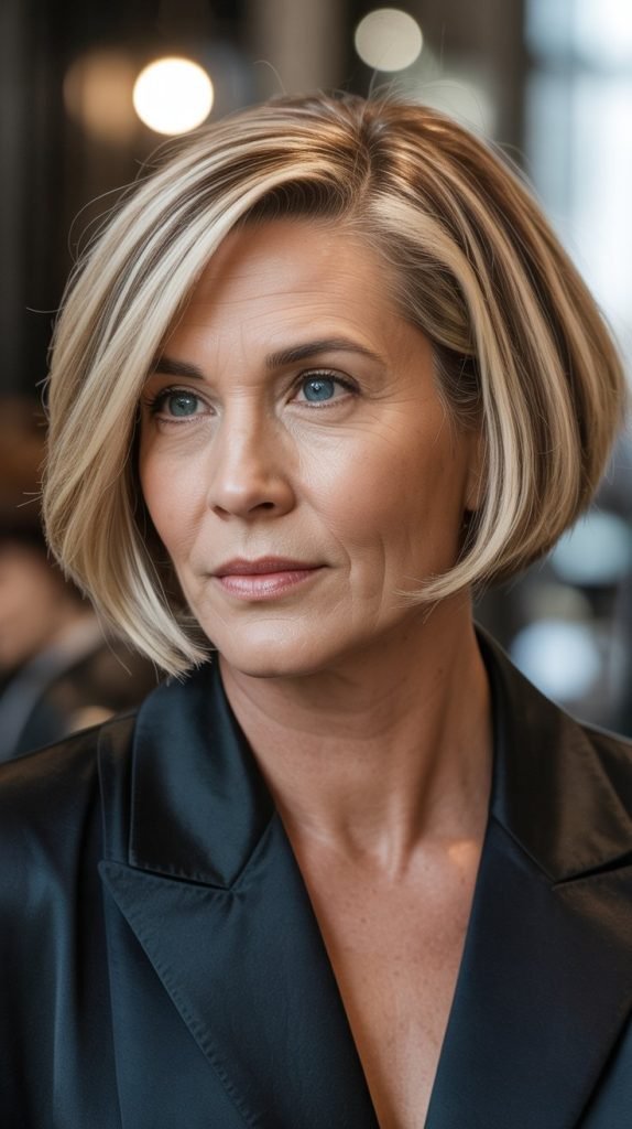 11. Chin Bob with Deep Side Part