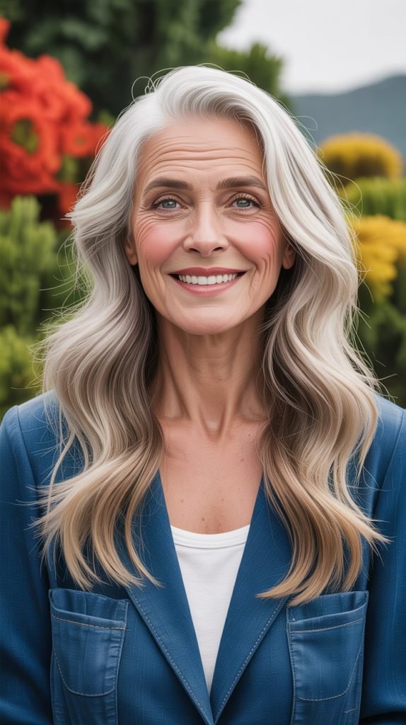 15. Long Hair with Zigzag Part