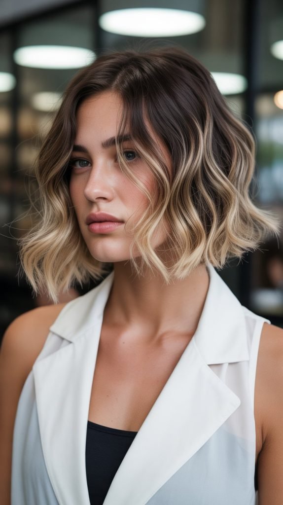  Wavy Bob with Subtle Ombre
