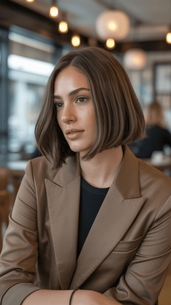 Mocha Brown Blunt Bob