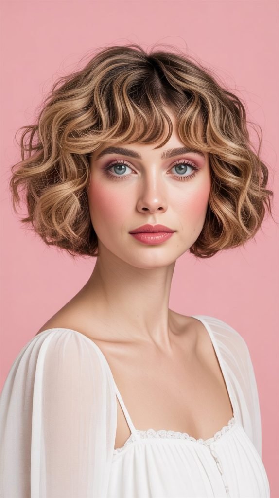 6. Curly Fringe Bob