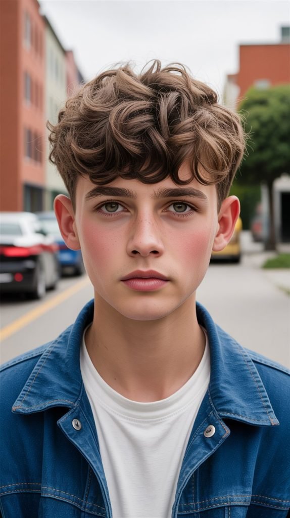 . Curly Fringe with Tapered Sides