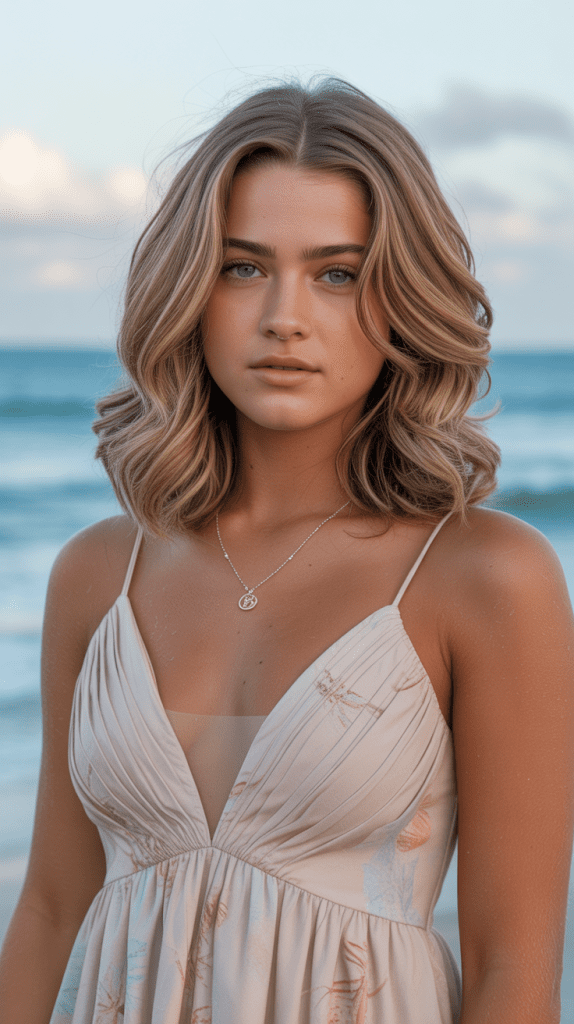  Beachy Waves with Center Part
