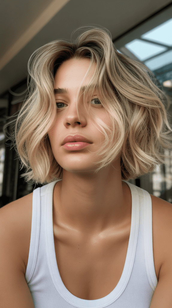  Textured Angled Bob with Choppy Layers