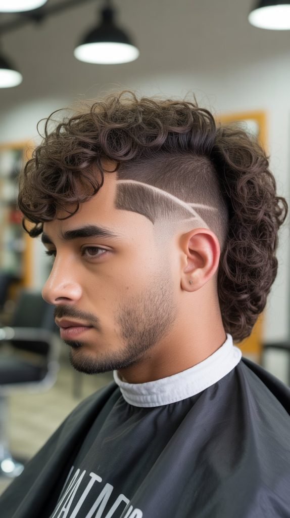 Textured Crop Curly Mullet