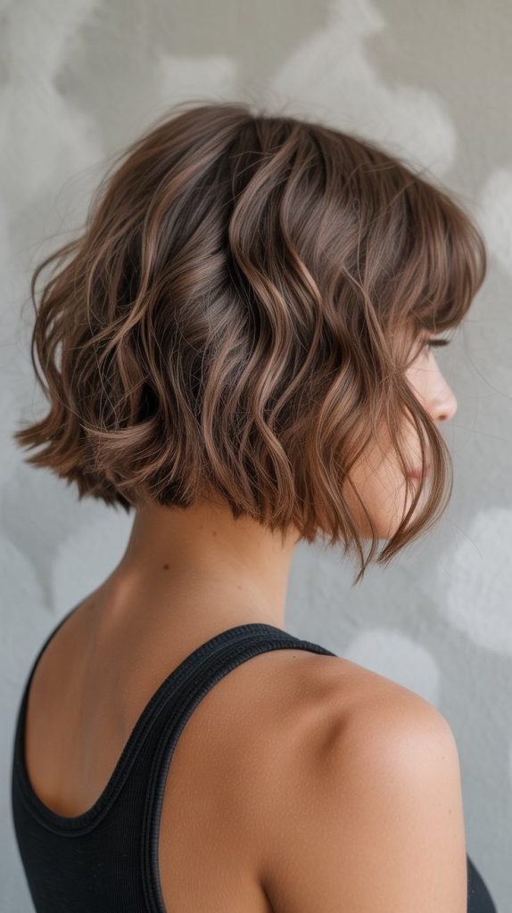 Textured Ear-Length Bob with Choppy Ends