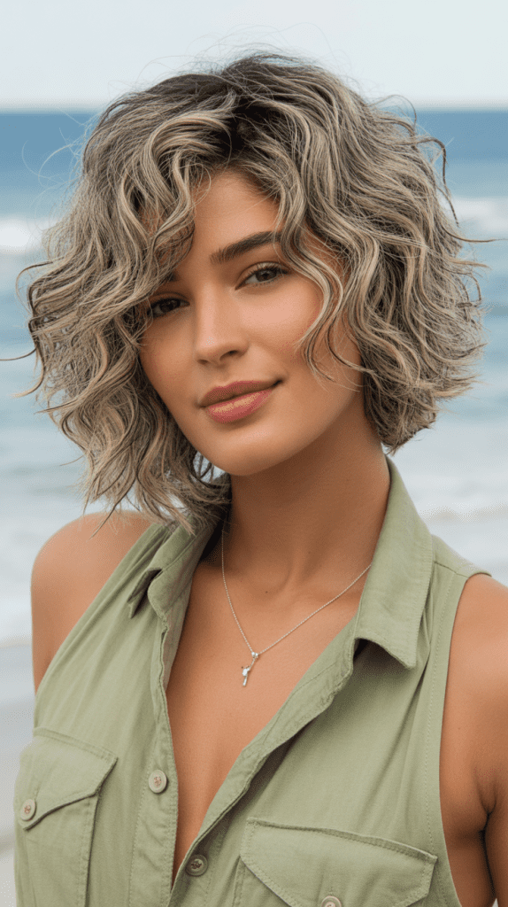 Textured Wavy Bob with Sea Salt Styling