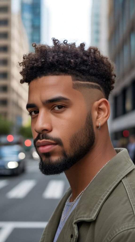 16. Curly Burst Fade