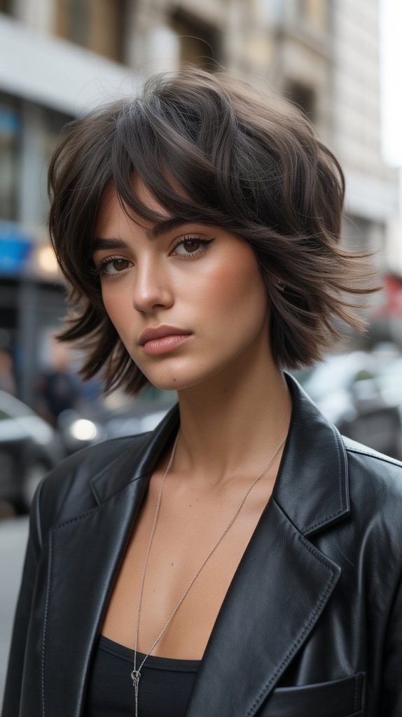 Layered Bob with Choppy Micro Bangs