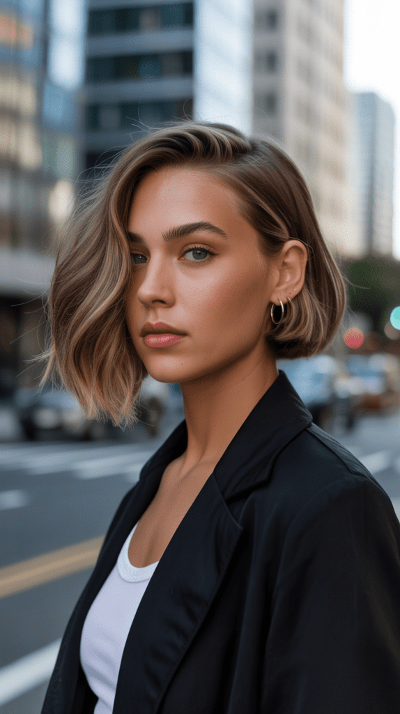 Asymmetrical Ear-Length Bob