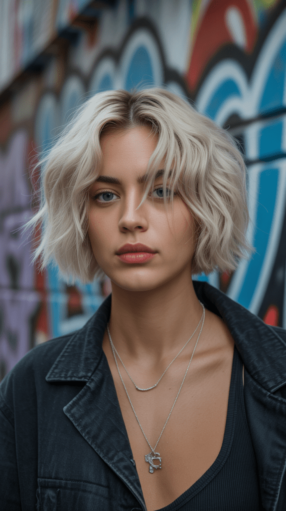 Edgy Blonde French Bob