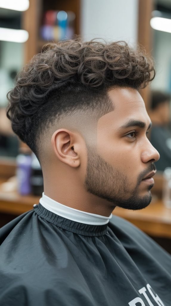 Curly Mid Fade