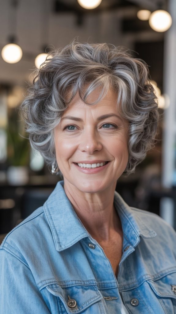 Short Curly Shag with Highlights