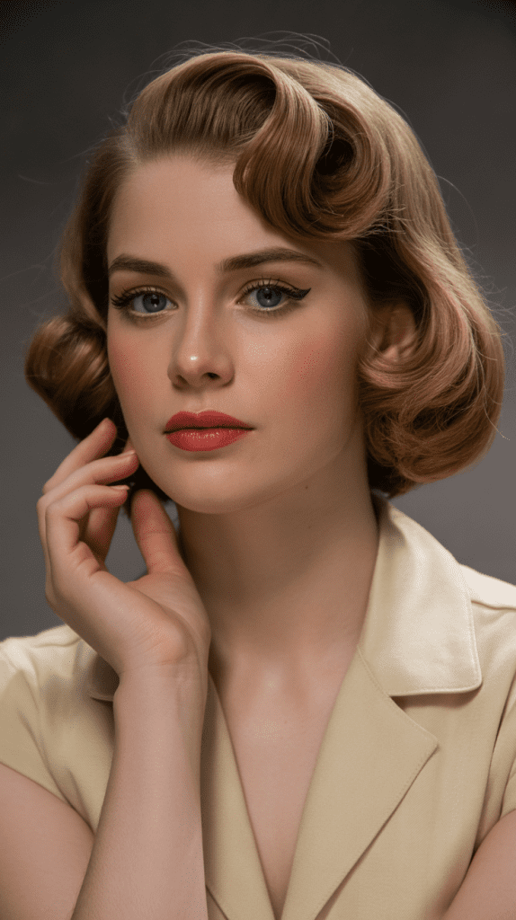 Retro Bob with Victory Roll Bangs