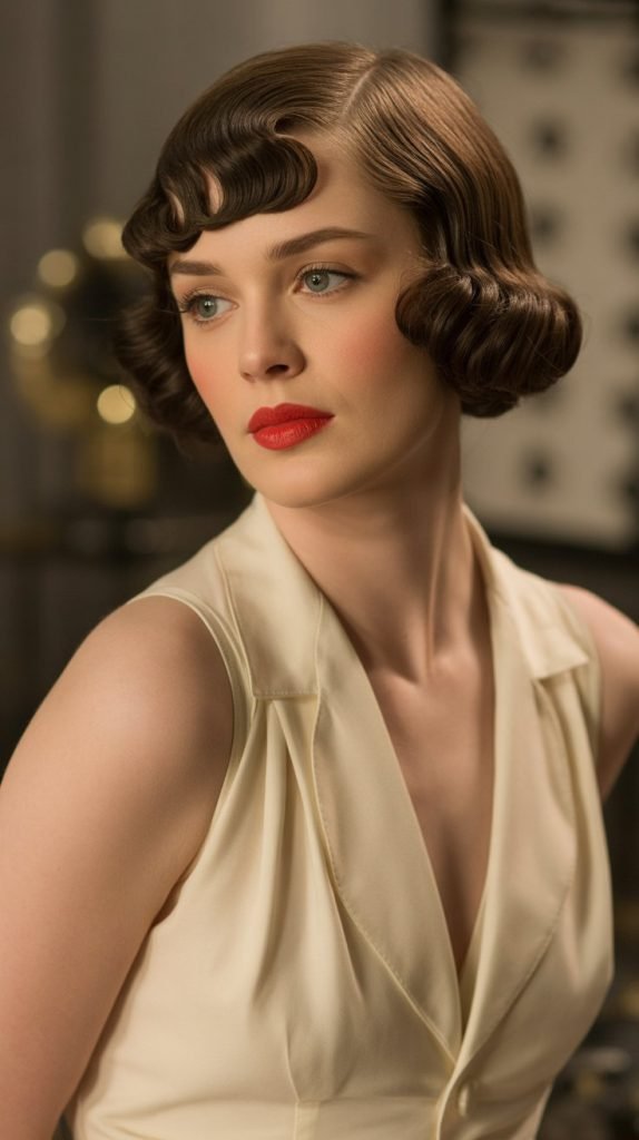 Vintage-Inspired Bob with Pin-Curl Fringe