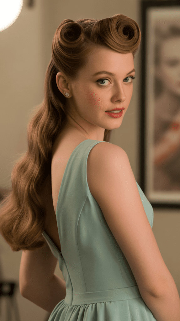  Vintage Victory Roll Updo