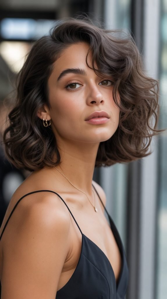 Voluminous French Bob for Thick Wavy Hair