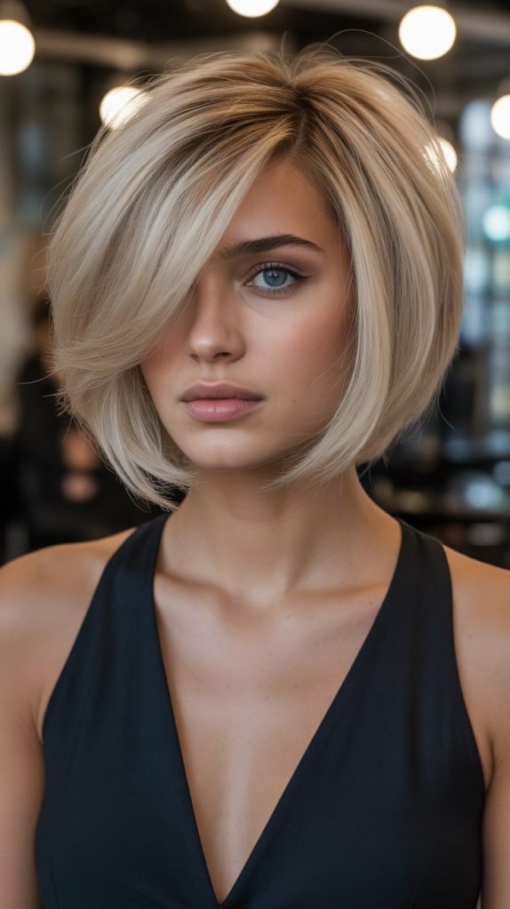 Voluminous Side-Part Bob
