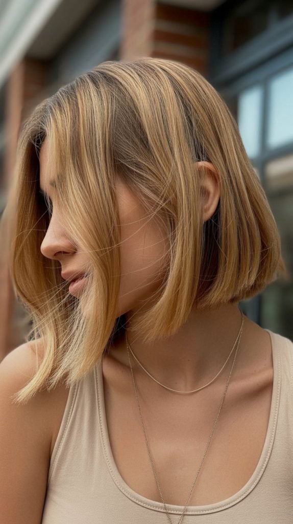 Honey Blonde Textured Bob