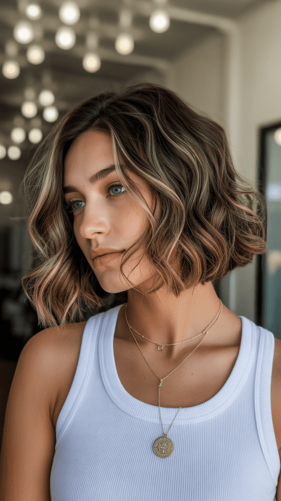 Wavy Angled Bob