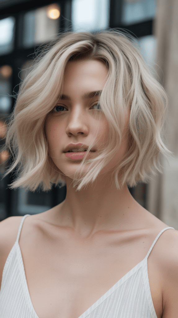  Wispy Layered Bob with Feathered Ends