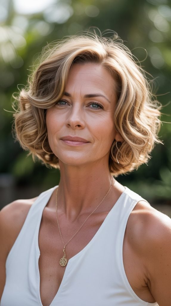 Feathered Bob with Natural Wave Enhancement