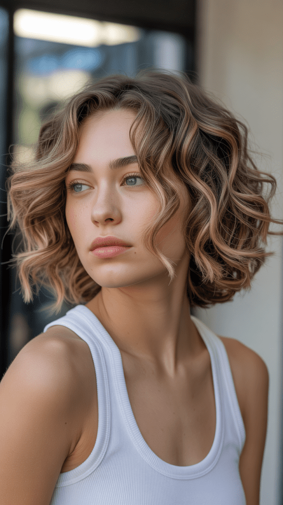 Angled Bob with Curl Dimension Creation