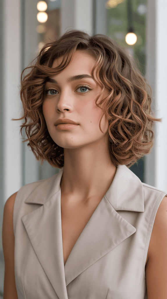Angled Bob with Curl Harmony