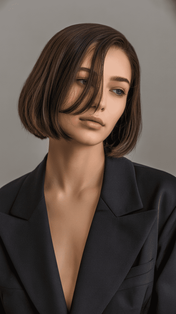  Bob with Long Side-Swept Fringe