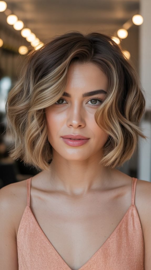 16. Bouncy Bob with Amber Highlights