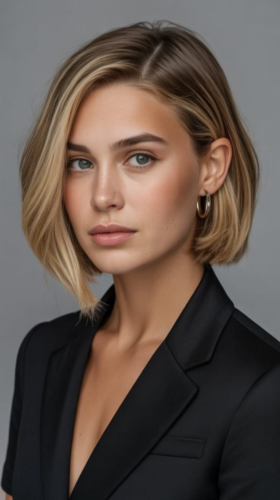 Chin-Length Bob with Side Part