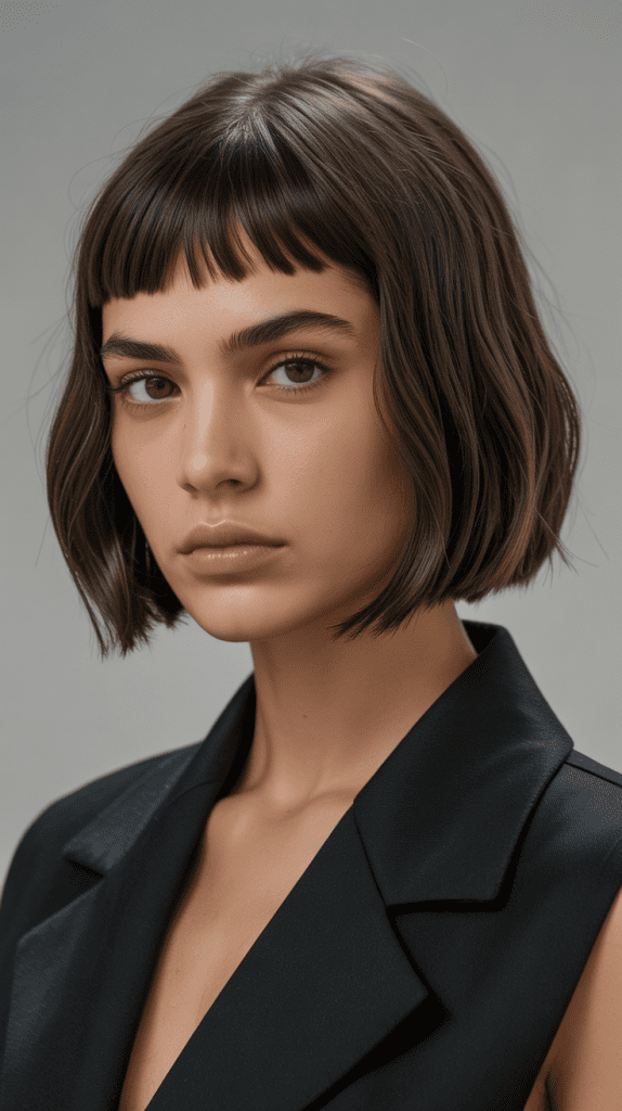 Ear-Length Bob with Micro Bangs