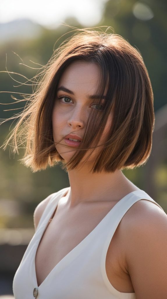 Chin-Length Bob with Feathered Layers