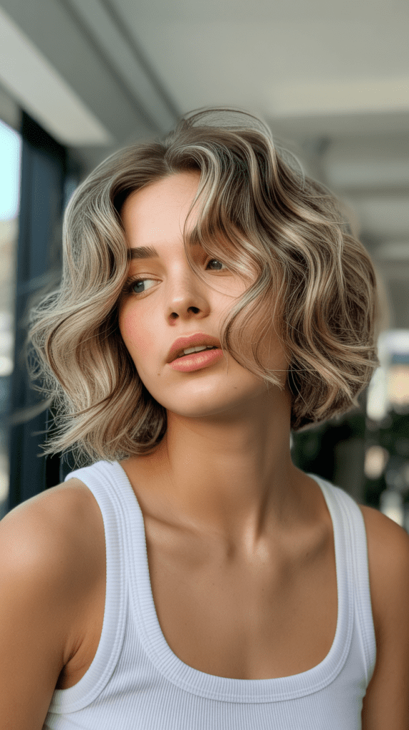 Feathered Angled Bob for Fine Waves