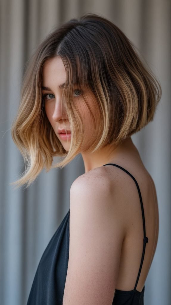 Layered Bob with Ombre Effect