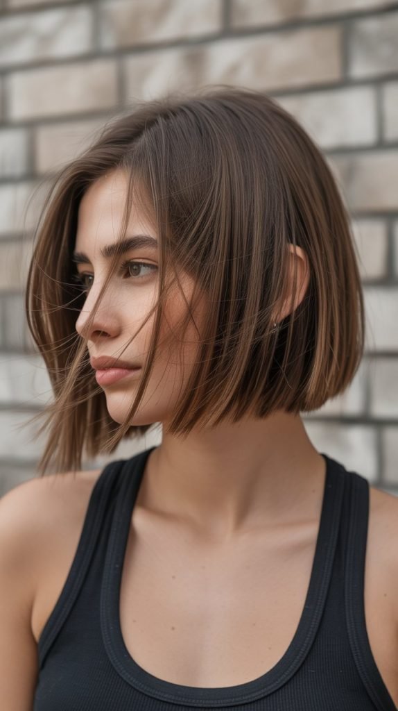 Layered Chin-Length Bob with Subtle Texture