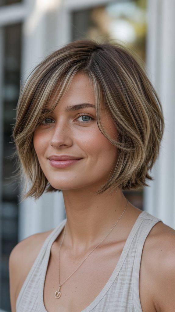 Layered Bob with Side Bangs