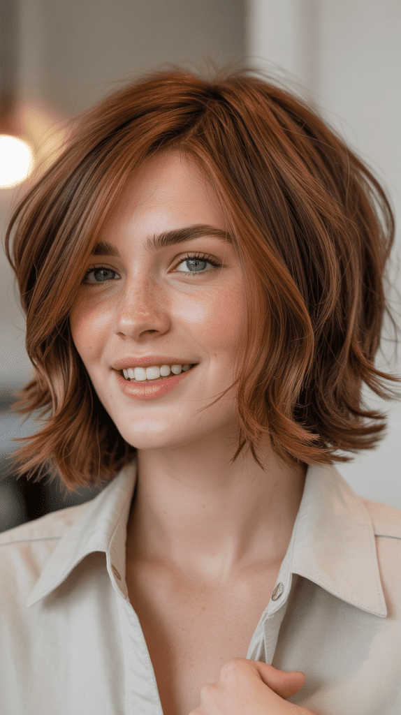 Textured Angled Bob with Layers