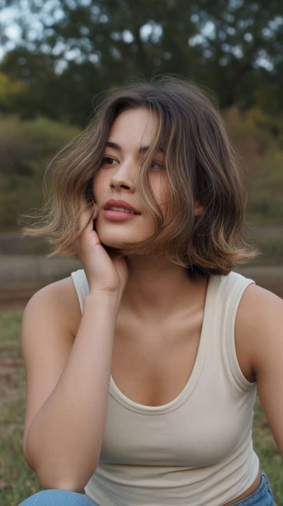 Messy Chin Bob for Effortless Style
