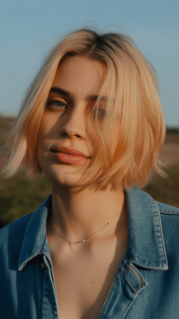 Natural Blonde French Bob