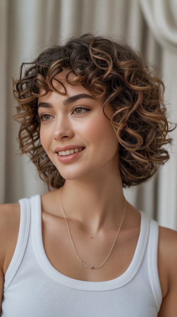  Curly Bob with Curly Bangs