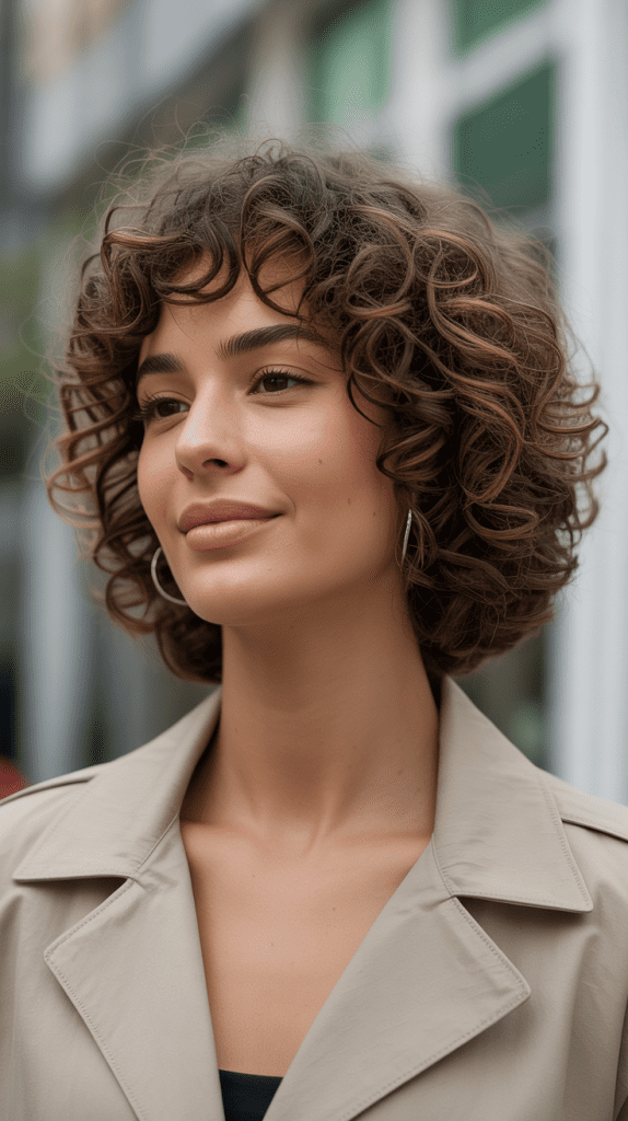 Curly Jaw-Length Bob
