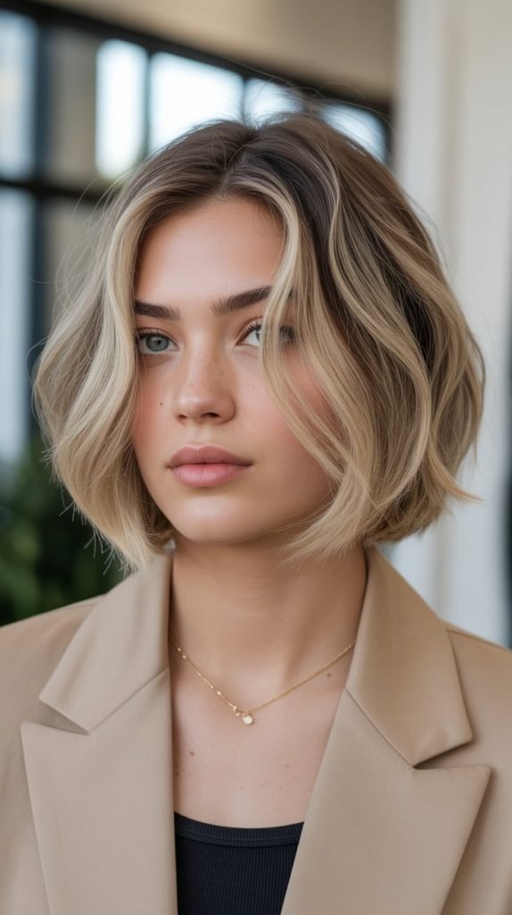 24. Neck-Length Bob with Face-Framing Layers