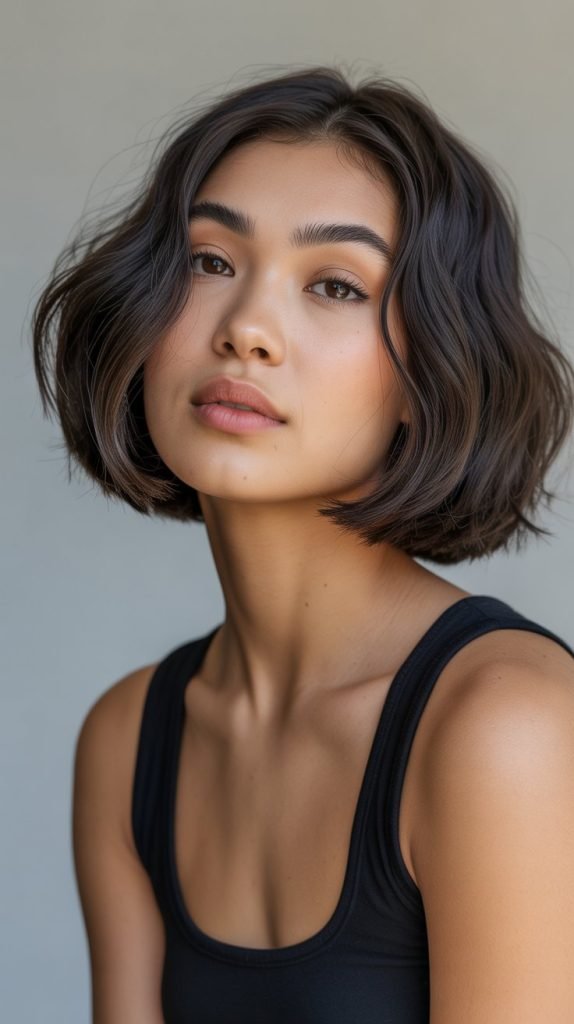  Rounded Black Blunt Bob